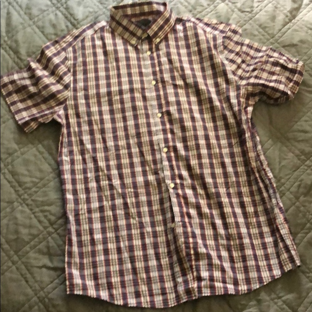 Men’s Short Sleeve Button Down Size Large L